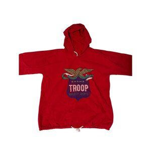 VTG Troop World of Sports Unisex Shirt No Size Tag Red Lightweight 3/4 Sleeve
